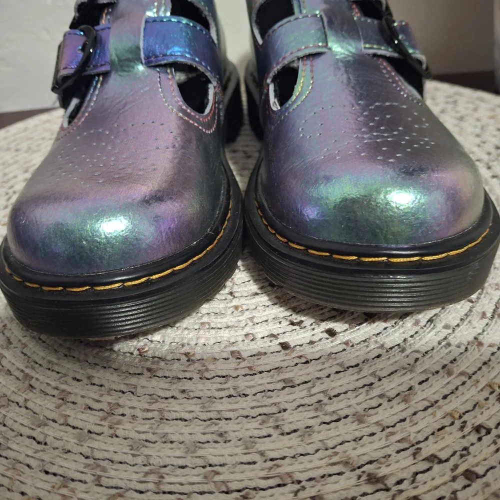 Dr Martens 8065 Kids Iridescent Mary Jane Shoes - Size 2.